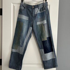 THE GREAT patchwork jeans